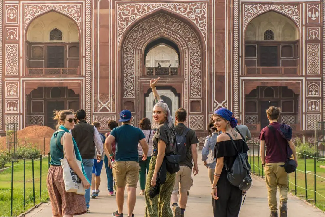 A group travelling in Delhi